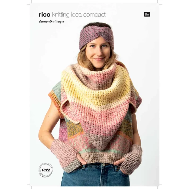 triangular shawl headband set in chunky knit digital pattern