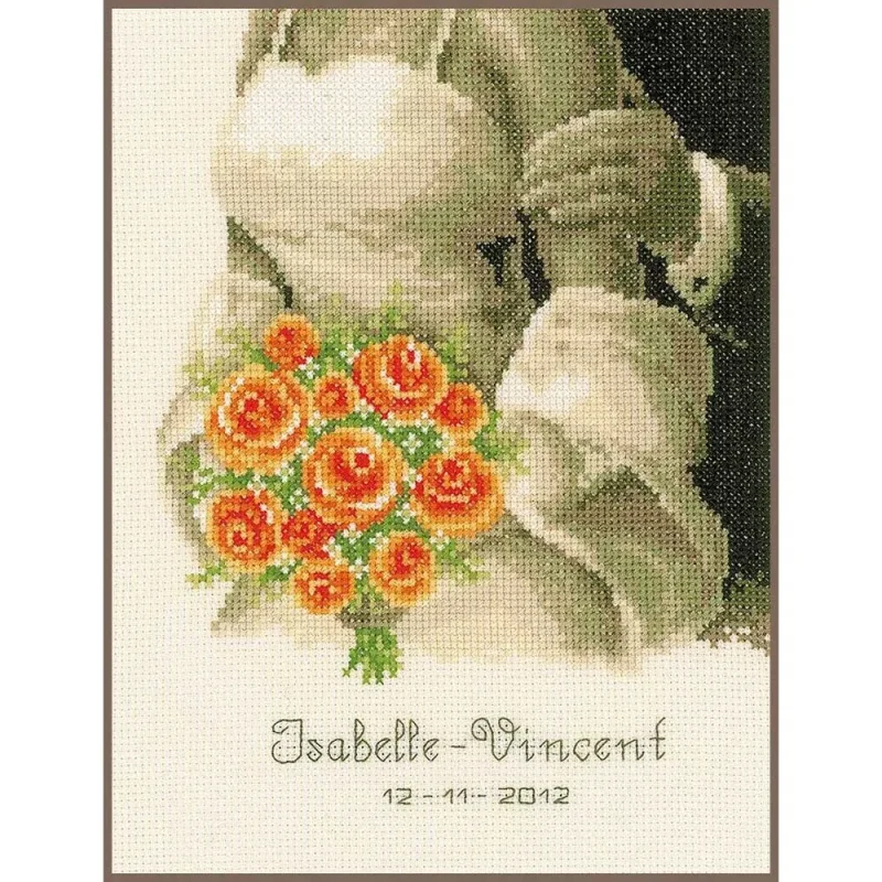 vervaco cross stitch wedding bouquet kit