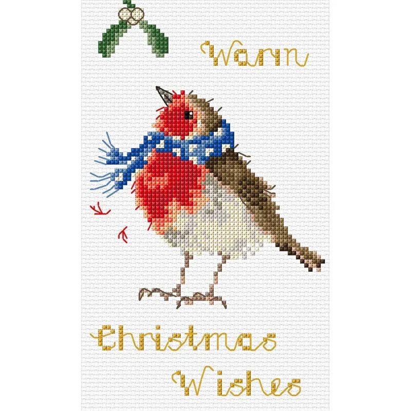 warm wishes christmas cross stitch card kit