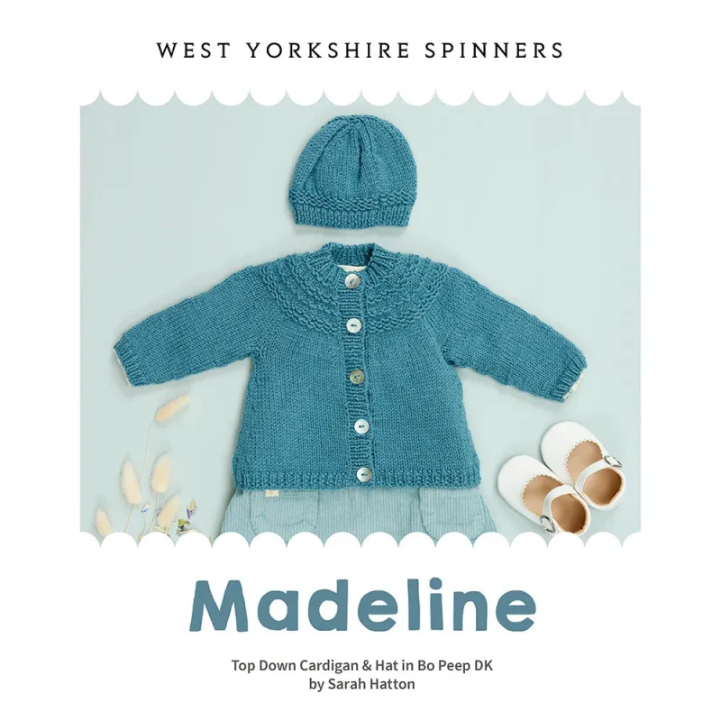 west yorkshire bo peep dk top down cardigan hat pattern digital download