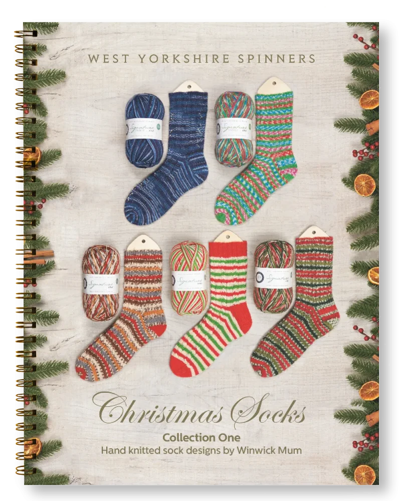 west yorkshire spinners winwick mum hand knit christmas socks collection 1