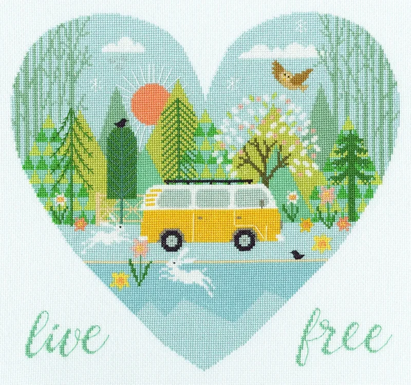 wild at heart cross stitch kit live free