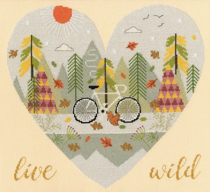 wild heart cross stitch kit live wild design