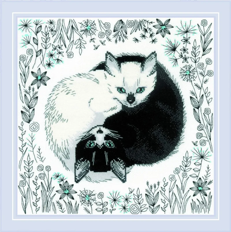 yin yang riolis cross stitch kit